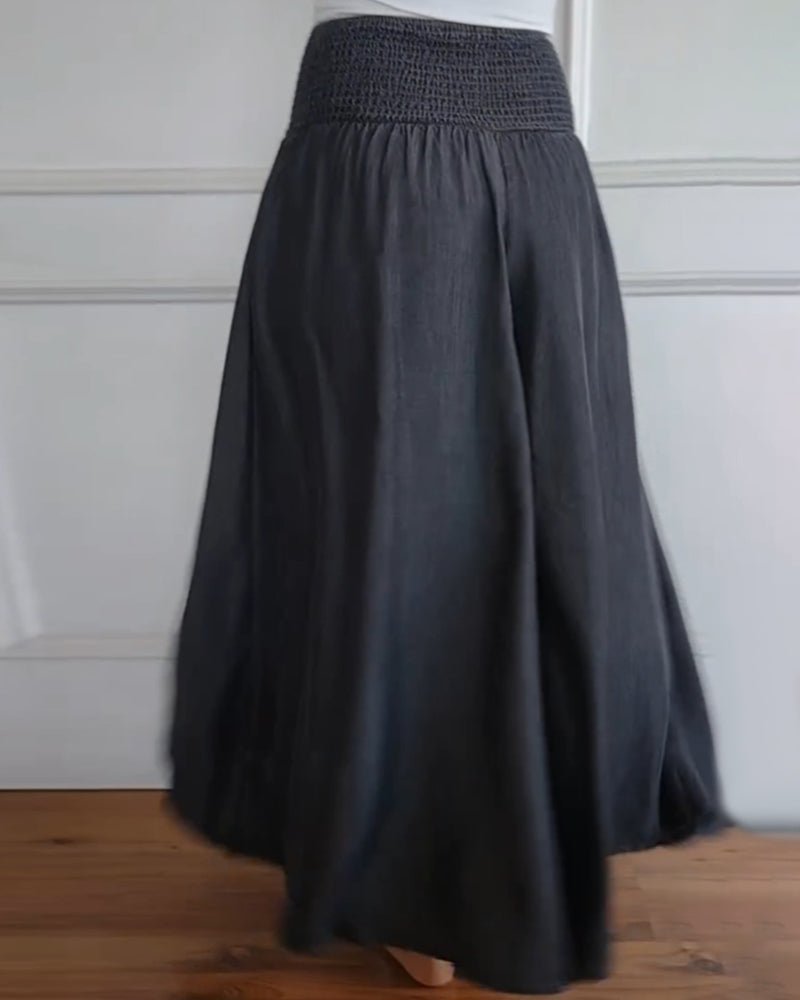 Pantalon large pour femme avec taille élastique