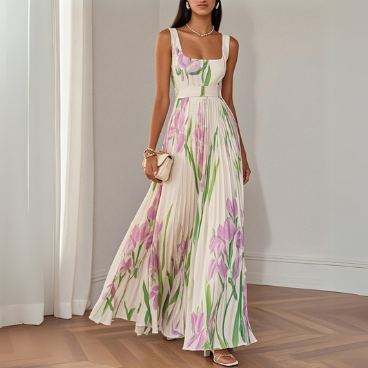 Roselitha™ - Robe Maxi Florale Élégante