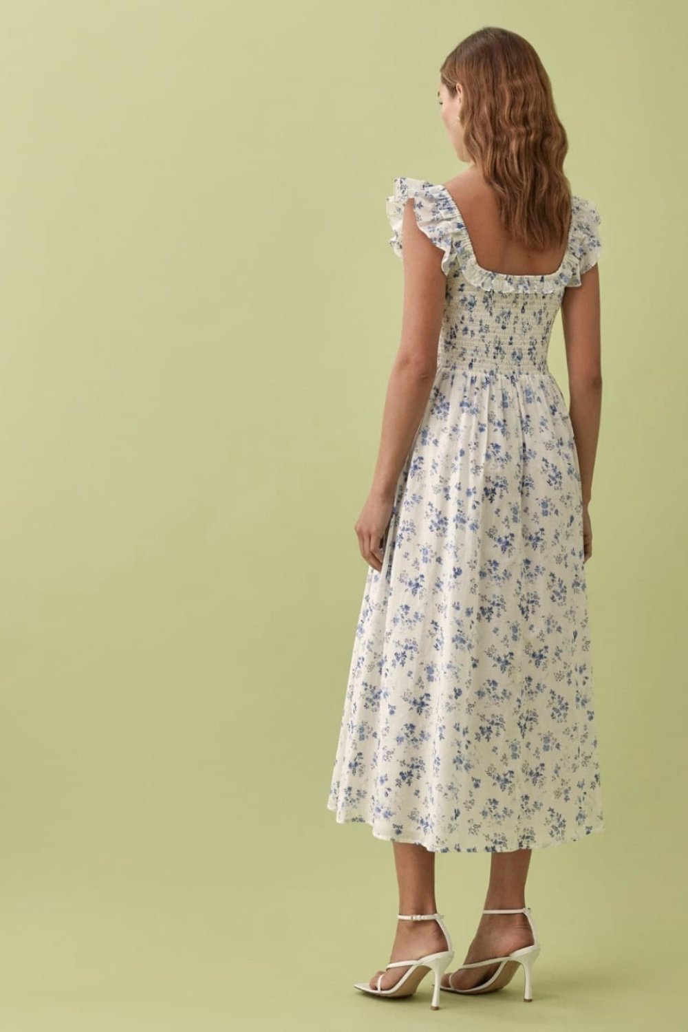 Pauline Laurent® | Robe midi imprimée avec fronces