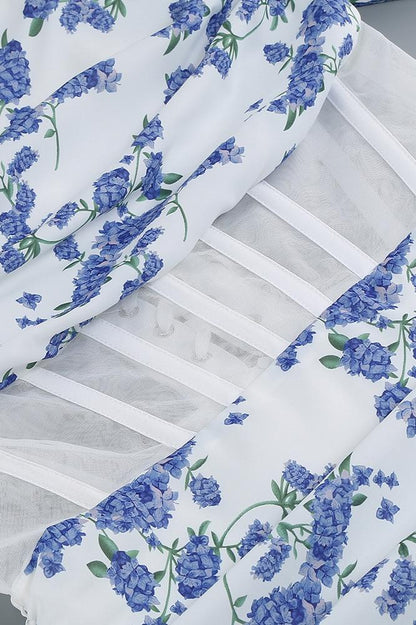 Pauline Laurent® | robe corsetée imprimée sur les épaules