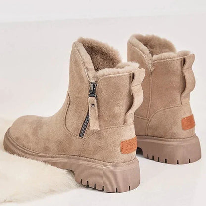 Bottes Cheville Chic Effet Daim avec Doublure en Fourrure Douillette