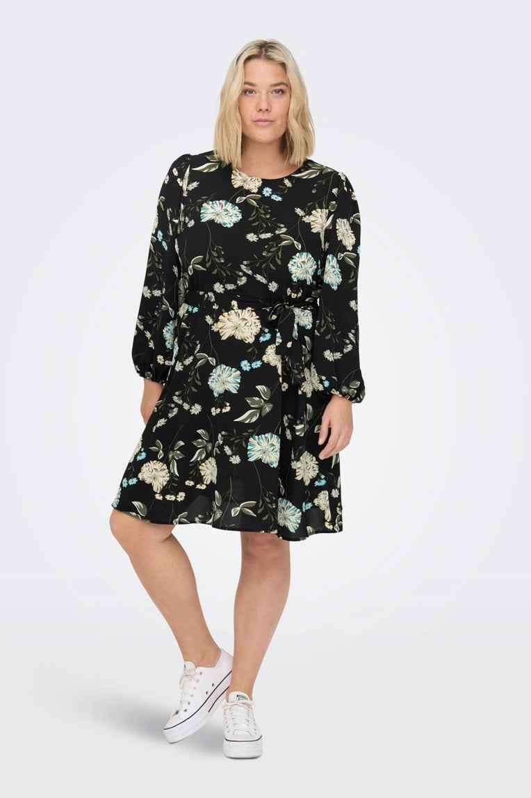 Robe CarLuxmie Noire Fleurie