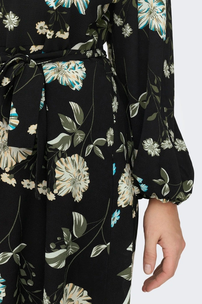 Robe CarLuxmie Noire Fleurie