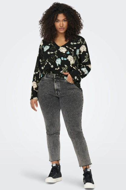 Top CarLuxmie Noir Fleuri