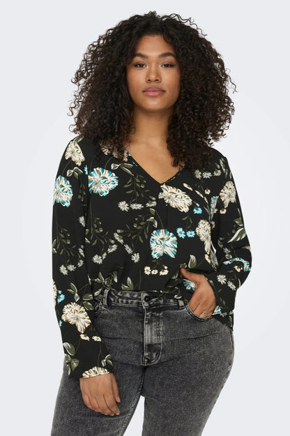 Top CarLuxmie Noir Fleuri