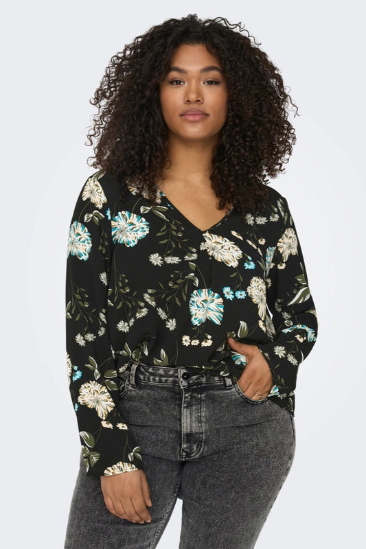 Top CarLuxmie Noir Fleuri