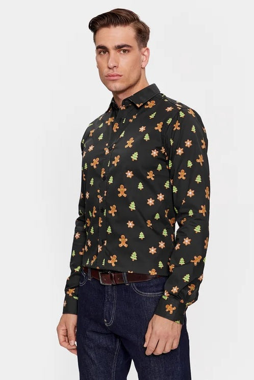 Chemise ONSALF XMAS COOKIE NOIR