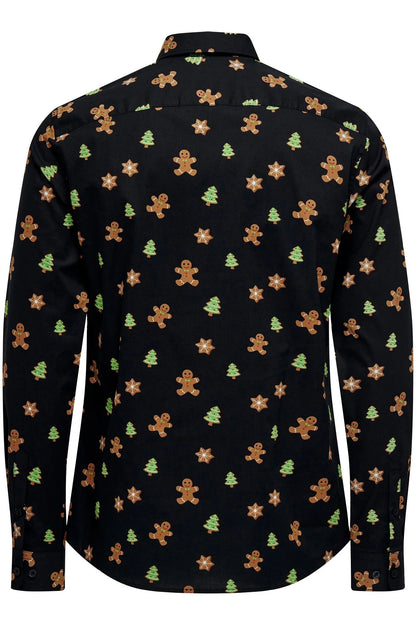 Chemise ONSALF XMAS COOKIE NOIR