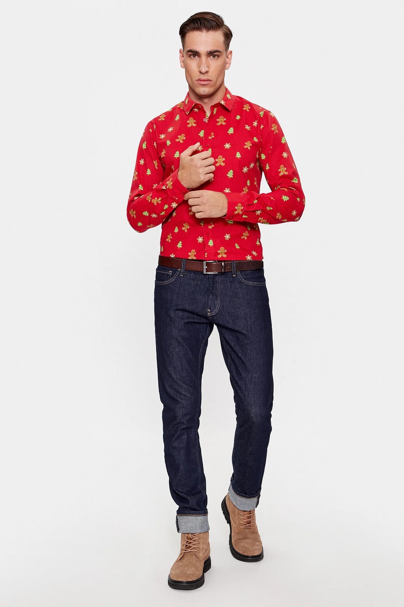 Chemise ONSALF XMAS COOKIE Rouge