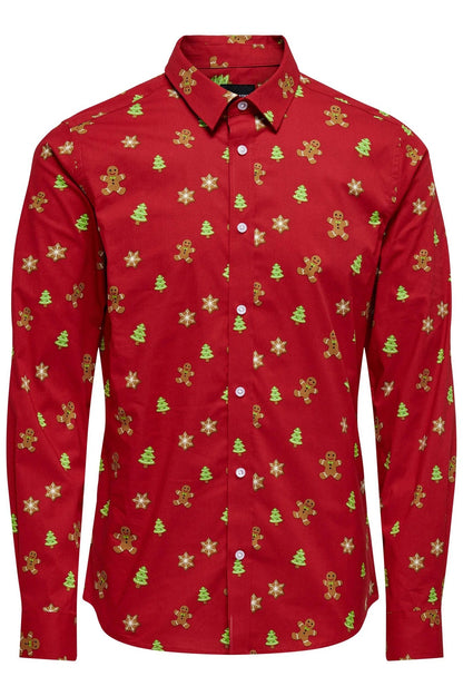 Chemise ONSALF XMAS COOKIE Rouge
