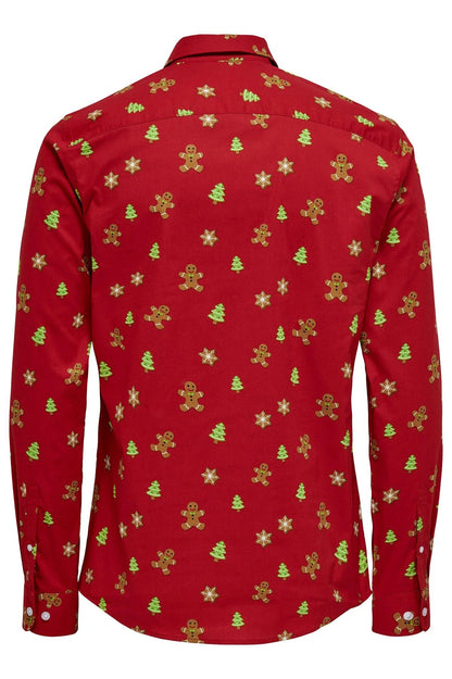 Chemise ONSALF XMAS COOKIE Rouge