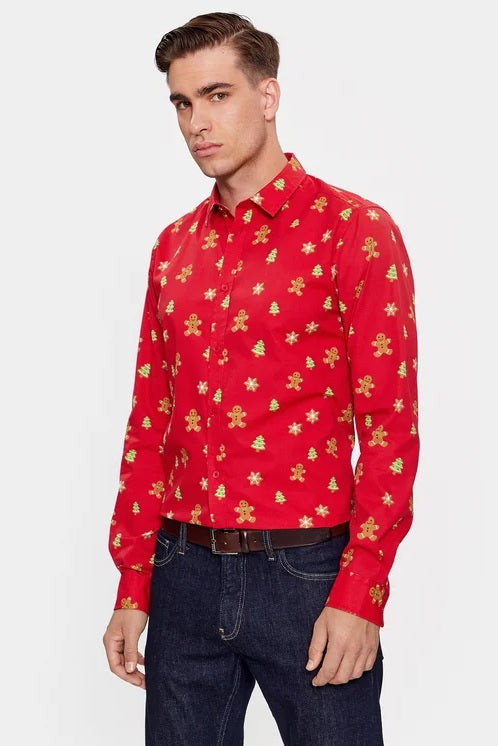 Chemise ONSALF XMAS COOKIE Rouge