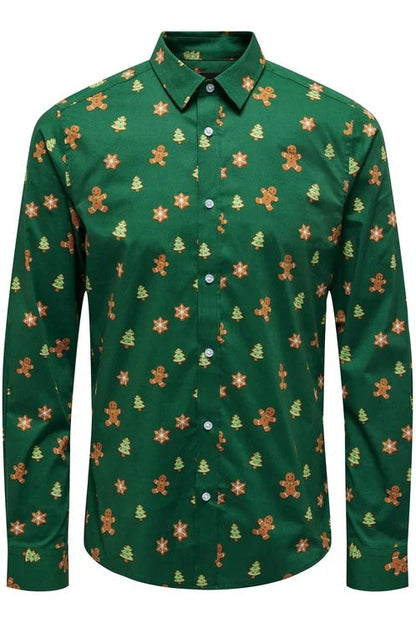 Chemise ONSALF XMAS COOKIE Verte