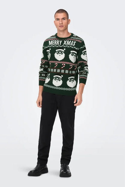 Pull Xmas Santa Vert