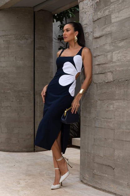 Pauline Laurent® | Robe midi à imprimé floral