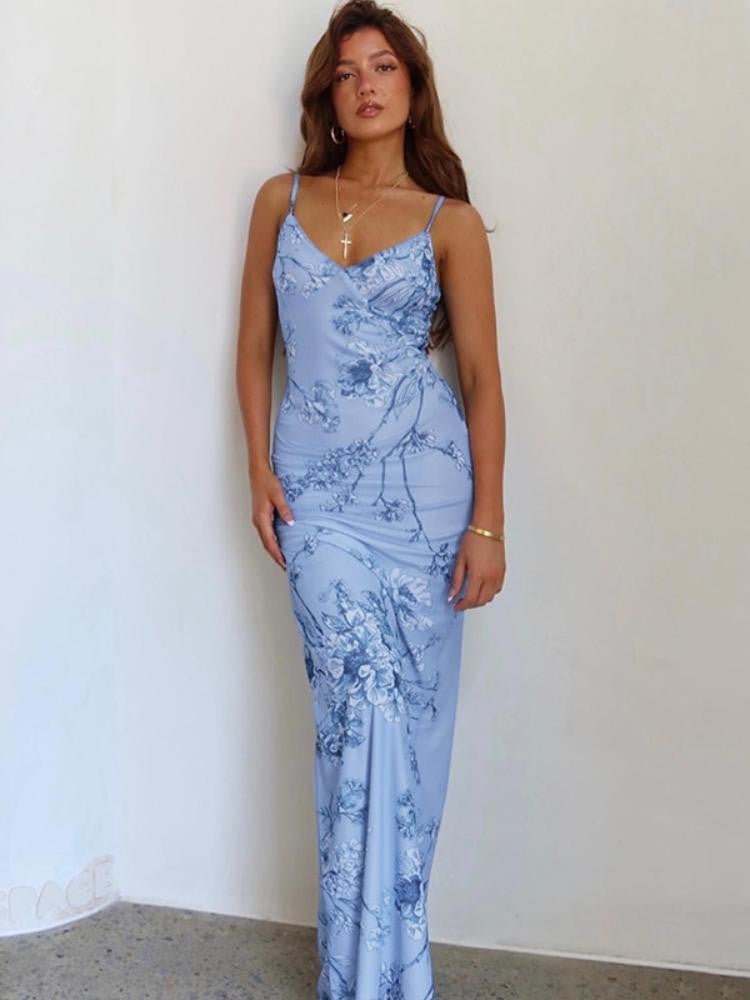 Pauline Laurent® | Maxi robe-slip avec imprimé orchidée