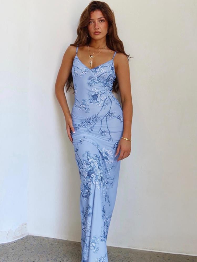 Pauline Laurent® | Maxi robe-slip avec imprimé orchidée