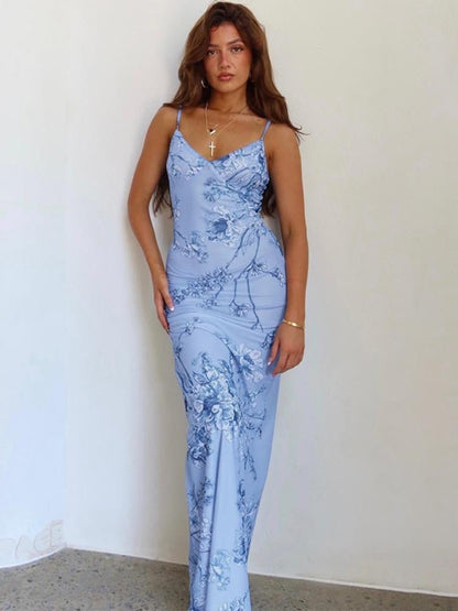 Pauline Laurent® | Maxi robe-slip avec imprimé orchidée