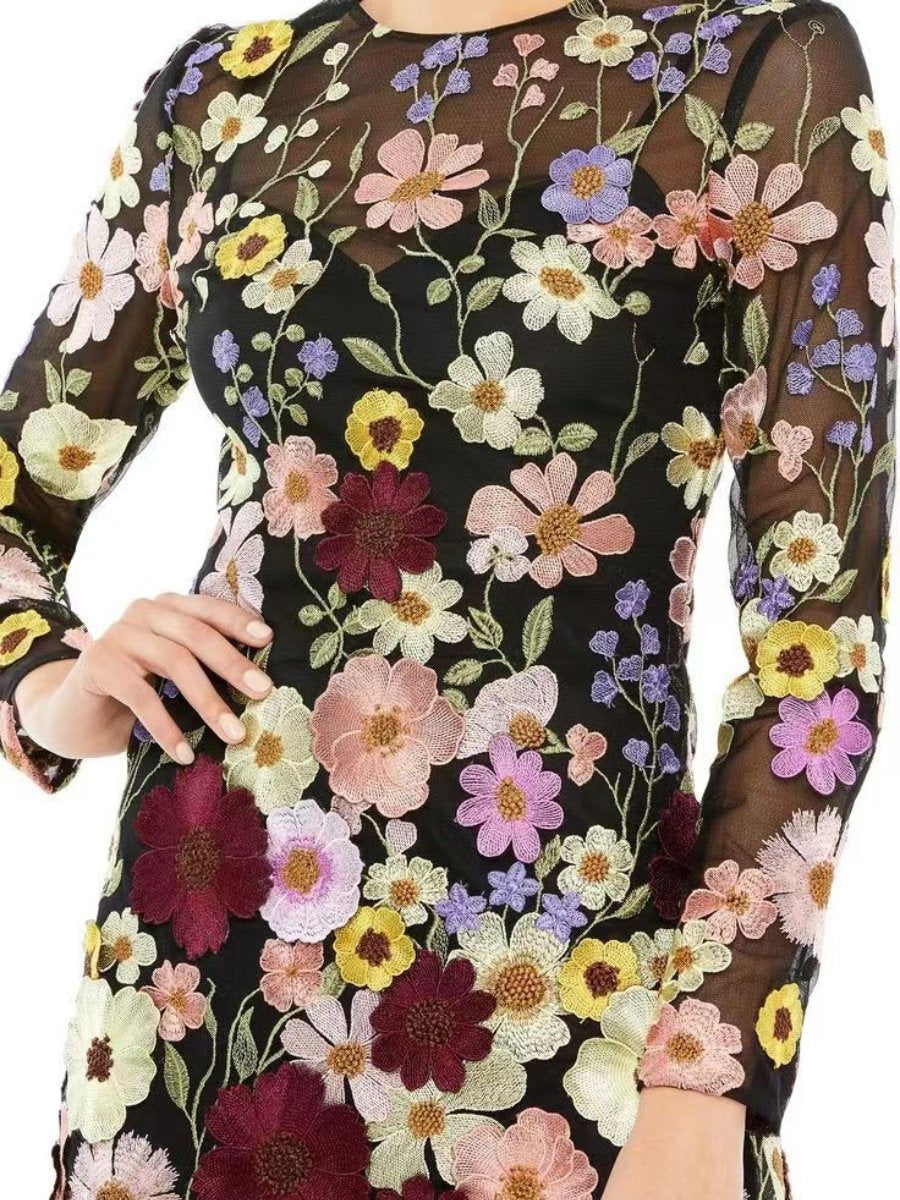 Pauline Laurent® | Robe fleurie en trois dimensions