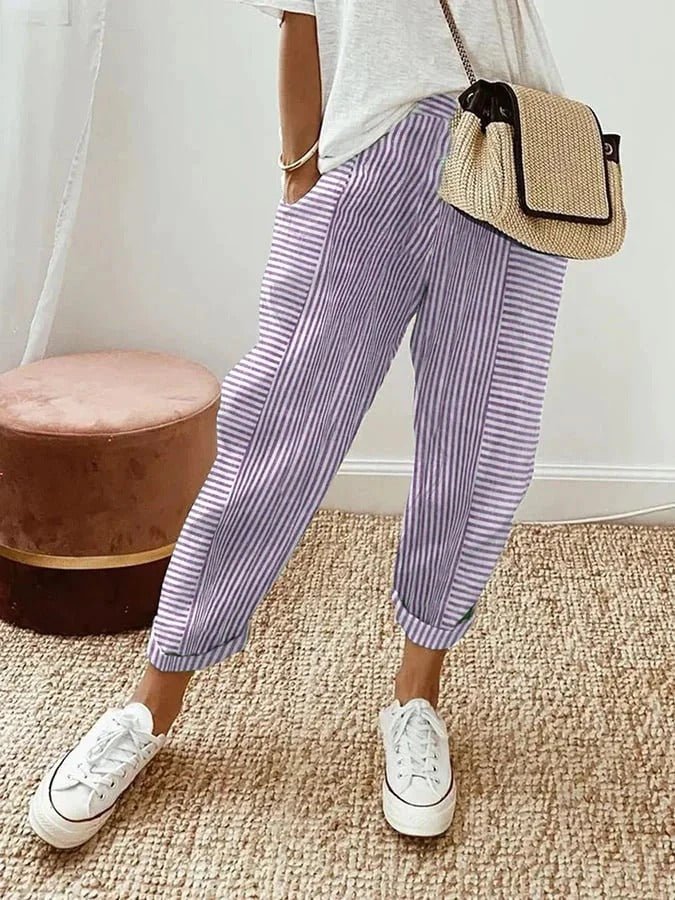Pantalon à rayures Élégant et polyvalent