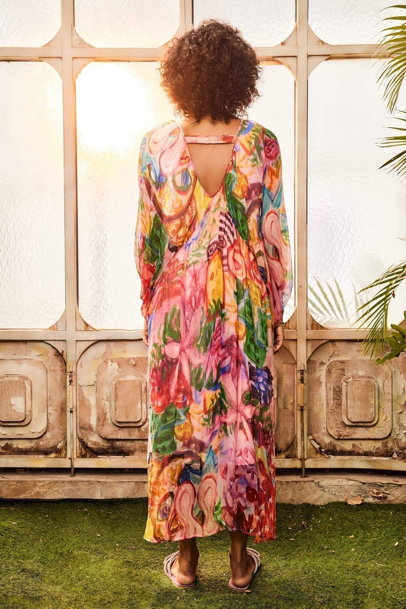 Pauline Laurent® | Robe midi imprimée avec manches