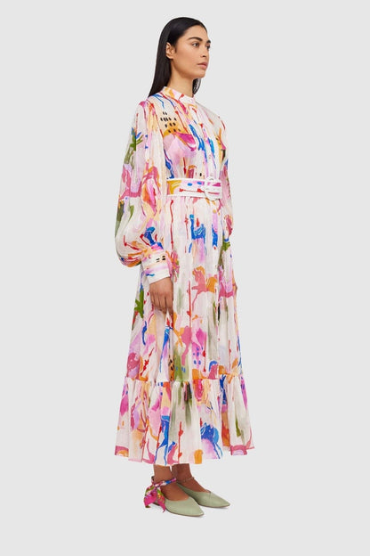 Pauline Laurent® | Robe maxi dégradée imprimée avec ceinture