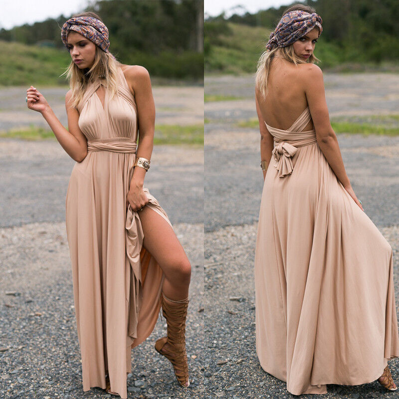 Robe Longue Élégante à Col Halter pour Femme