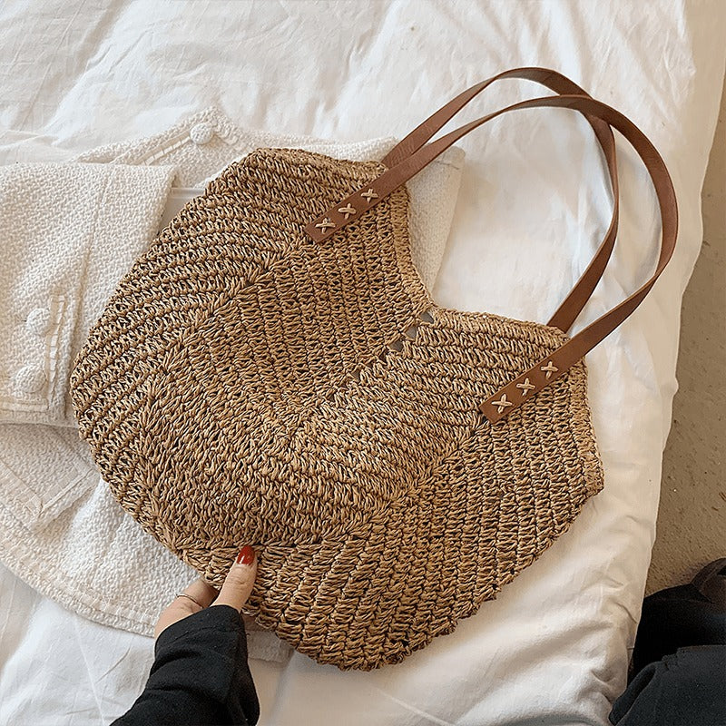 Liora sac fourre-tout en paille tressée