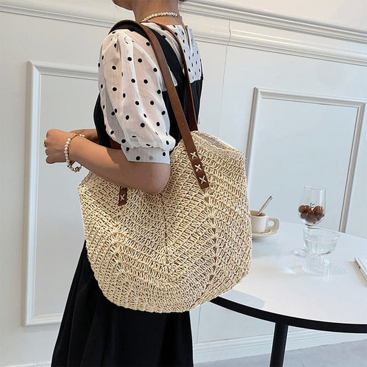 Liora sac fourre-tout en paille tressée