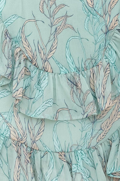Pauline Laurent® | Mini-robe imprimée à volants dos nu