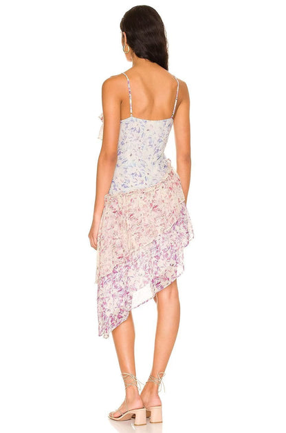 Pauline Laurent® | Mini-robe de slip imprimée à volants en patchwork
