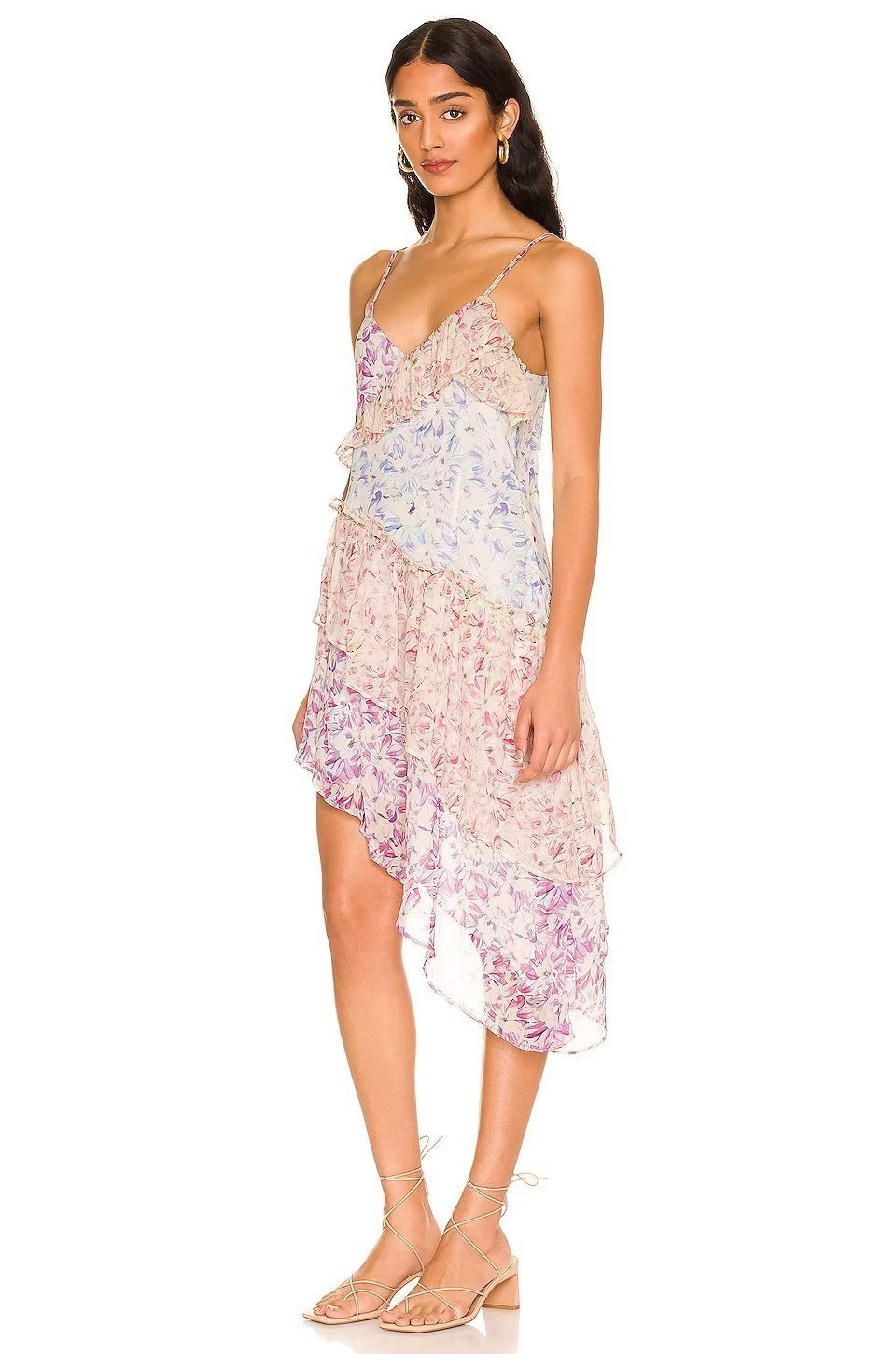 Pauline Laurent® | Mini-robe de slip imprimée à volants en patchwork
