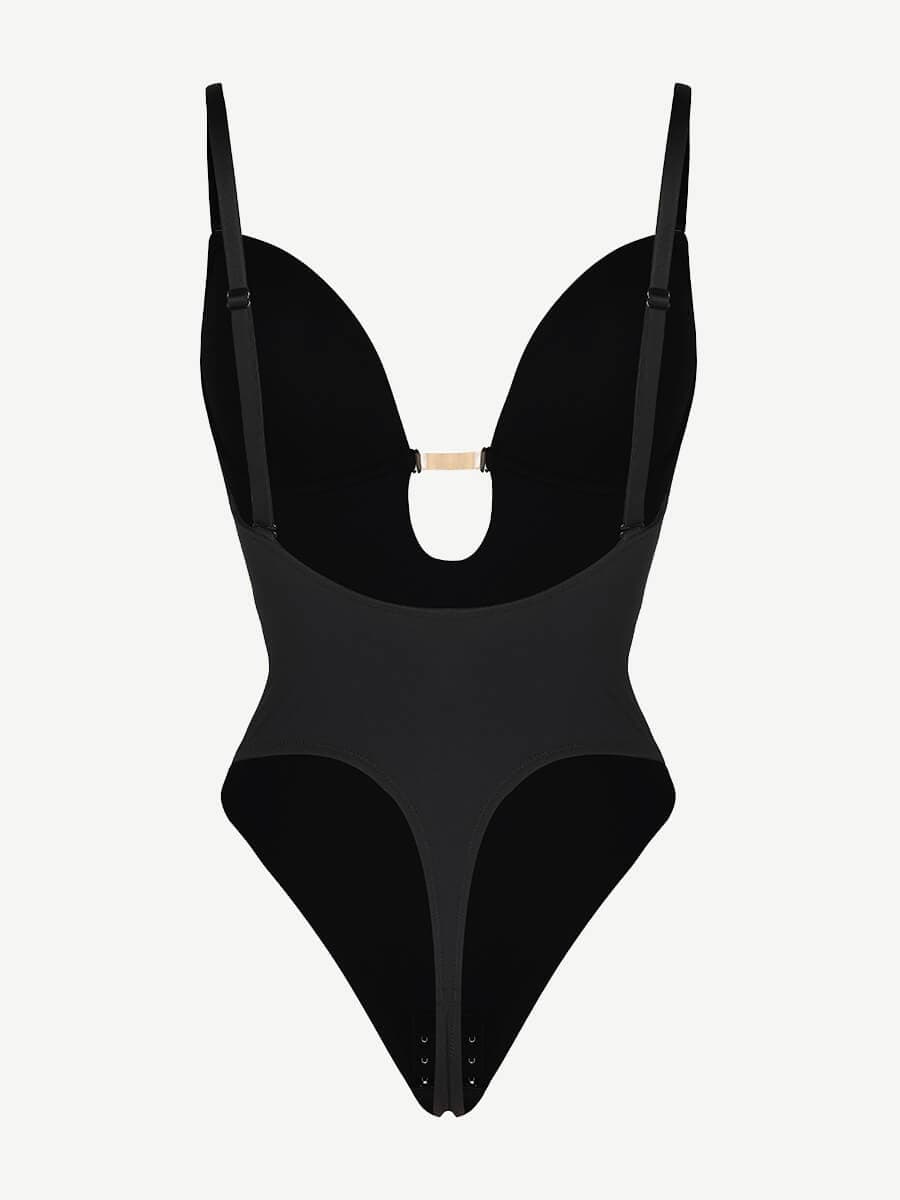 Olivara® – Body une-pièce spécial mariage, décolleté plongeant et dos nu