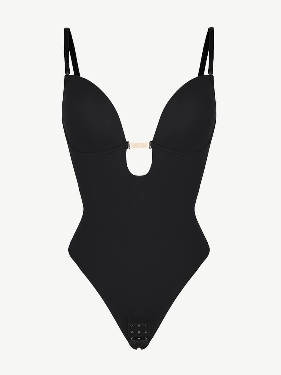 Olivara® – Body une-pièce spécial mariage, décolleté plongeant et dos nu