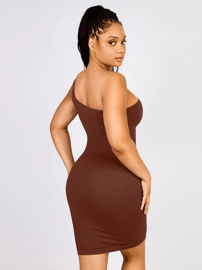 Riba® – Robe Sculptante Asymétrique à Épaule Unique