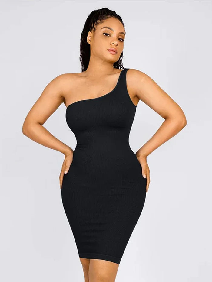 Riba® – Robe Sculptante Asymétrique à Épaule Unique