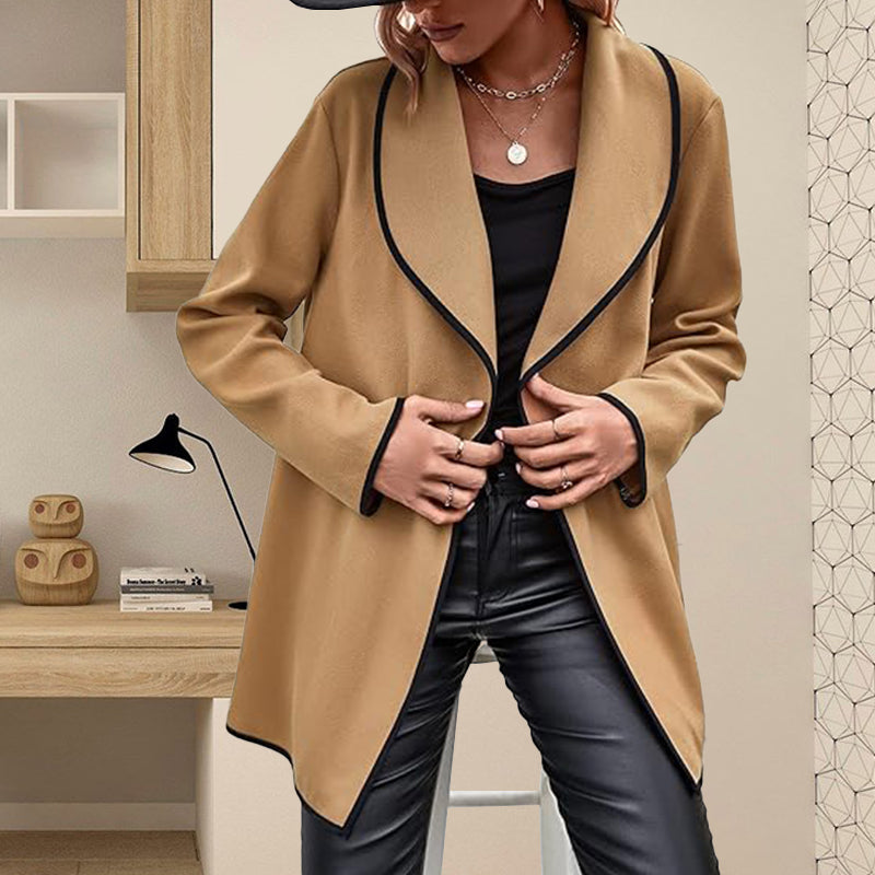 Veste en laine décontractée à manches longues pour femme
