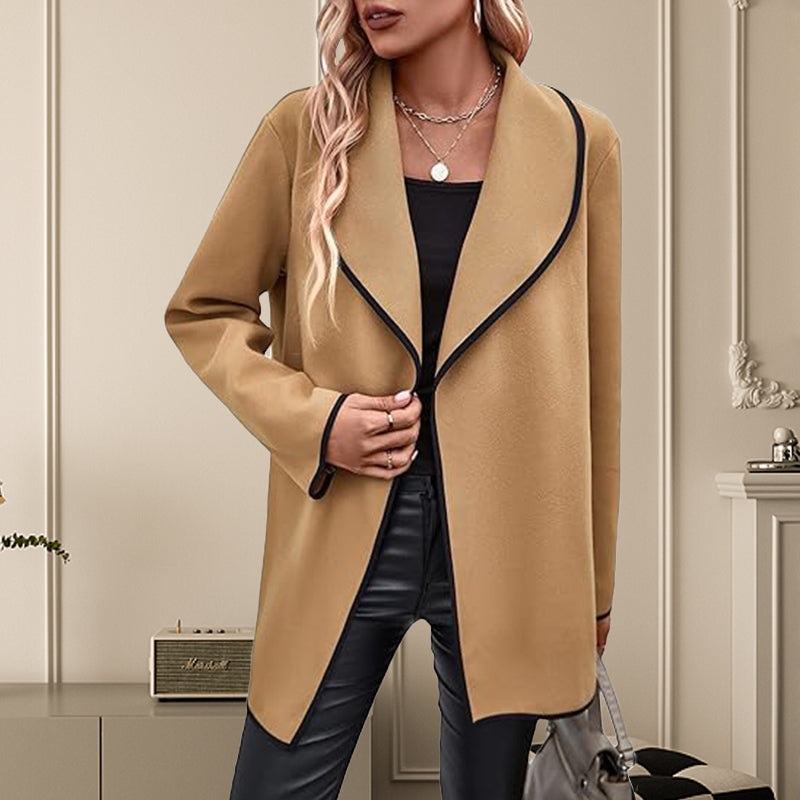 Veste en laine décontractée à manches longues pour femme