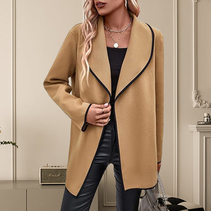 Veste en laine décontractée à manches longues pour femme