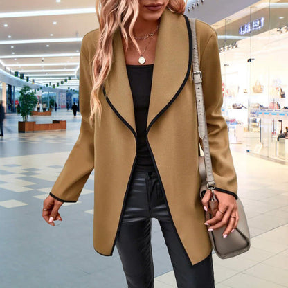 Veste en laine décontractée à manches longues pour femme