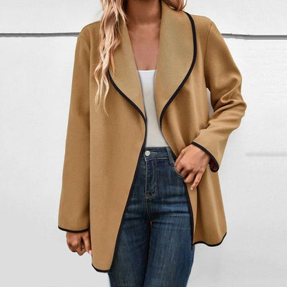 Veste en laine décontractée à manches longues pour femme