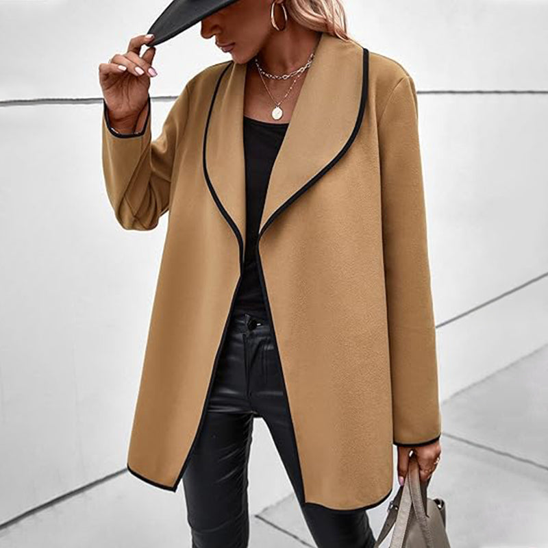 Veste en laine décontractée à manches longues pour femme