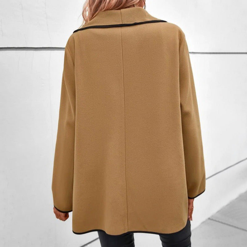 Veste en laine décontractée à manches longues pour femme