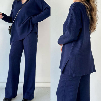 Amalia™ | Ensemble de deux pièces décontracté avec décolleté en V et fente
