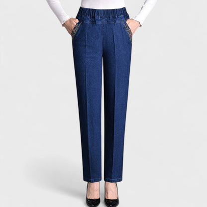 Griselia™ - Jean femme à taille élastique et poches latérales