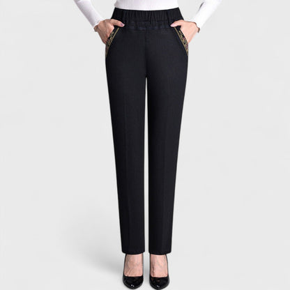 Griselia™ - Jean femme à taille élastique et poches latérales