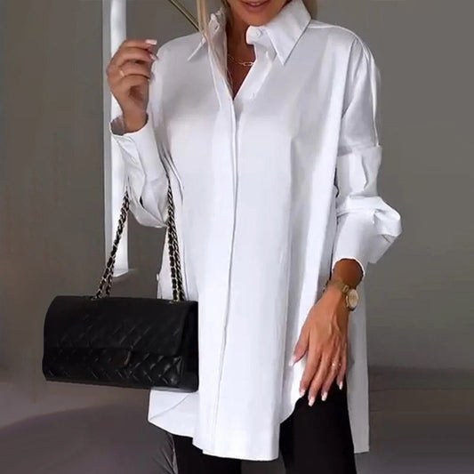 Chemise ample à manches longues et revers