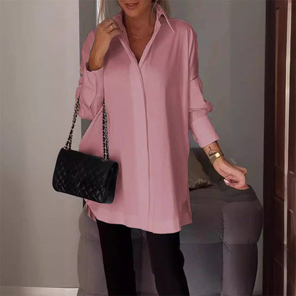 Chemise ample à manches longues et revers