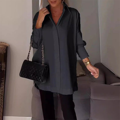 Chemise ample à manches longues et revers
