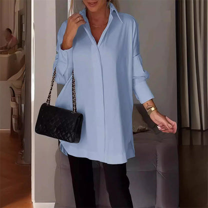 Chemise ample à manches longues et revers